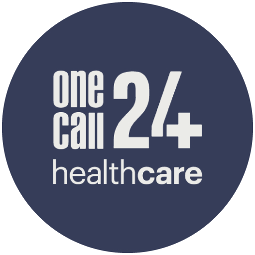 OneCall24 Healthcare Dark blue Circular Logo